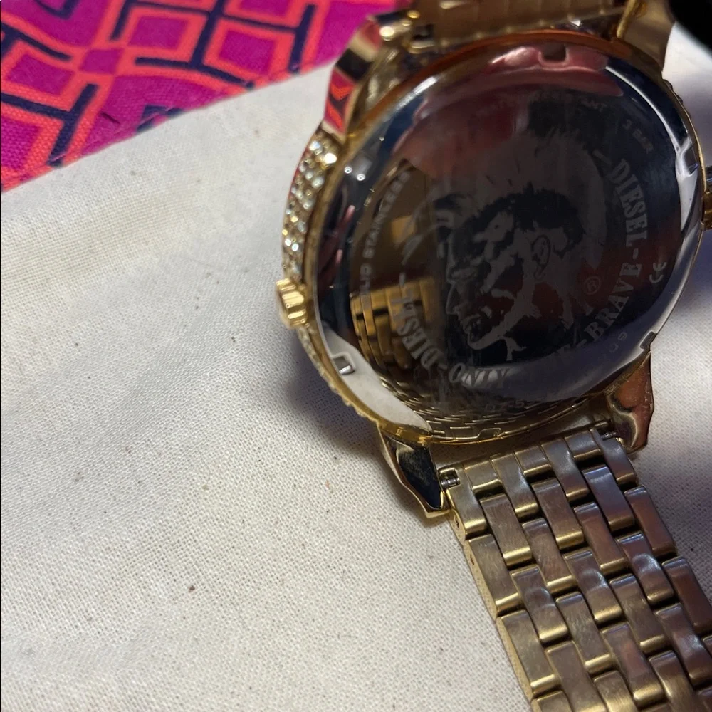 Diesel Mini Daddy men’s stainless steel Watch with Crystal Detailing